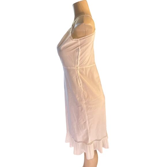 Vintage Women 14 1950s 1960s Endear Barbizon Tafredda White Full Slip Dress - Picture 3 of 7